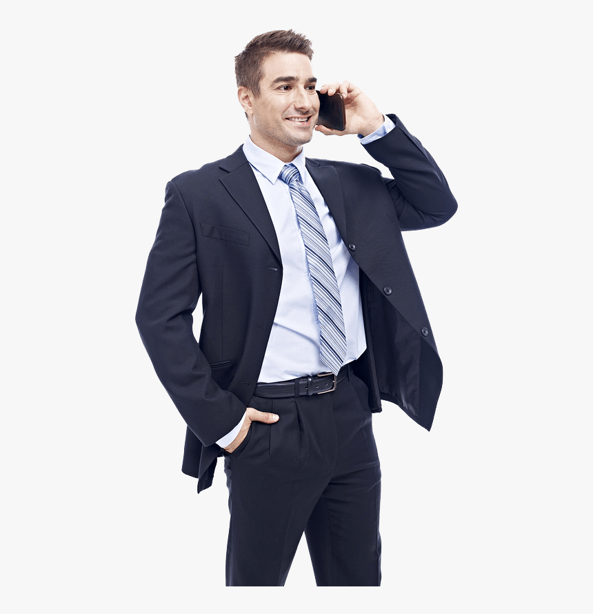 Businessman Answering His Mobile Phone - Persona Hablando Por Celular, HD Png Download
