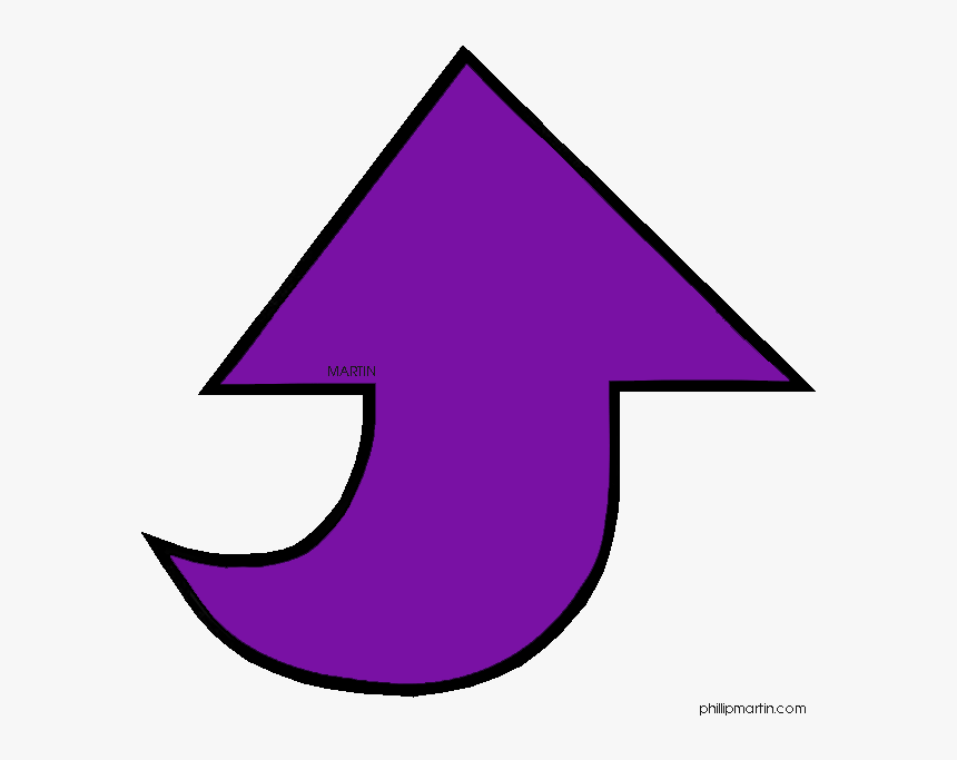 Purple Clipart Arrow Sign - Crescent, HD Png Download
