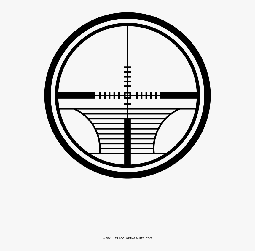 Crosshair Coloring Page - Circle, HD Png Download