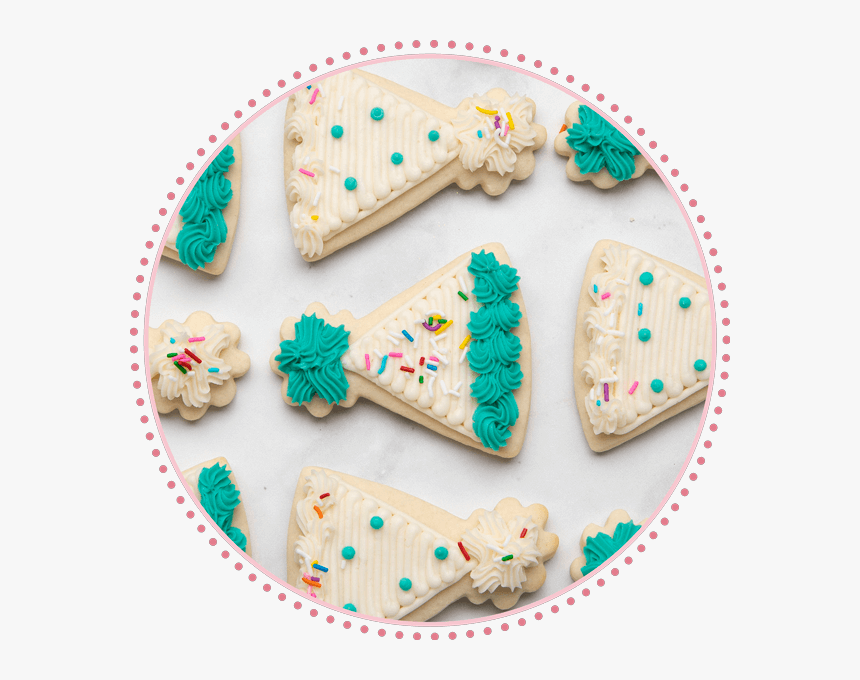 Party Hat Decorated Cookies - Royal Icing, HD Png Download