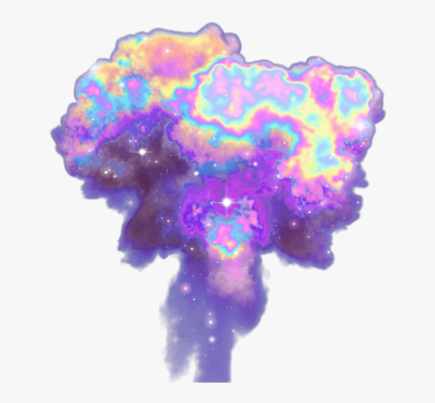 #asthetic #glow #rainbow #smoke - Explosion Blue Png, Transparent Png