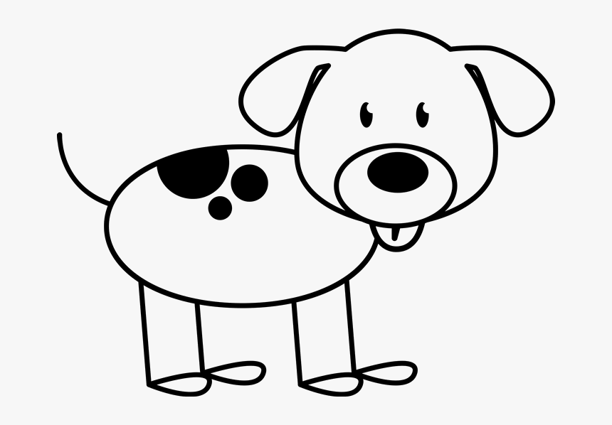 Dog Spots On Back Outline Stamp Stick Figure Stamps - Dog Stick Figure, HD Png Download