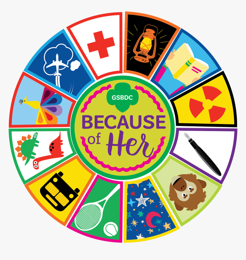 Because Of Her - Girl Scout Free Patch Programs, HD Png Download
