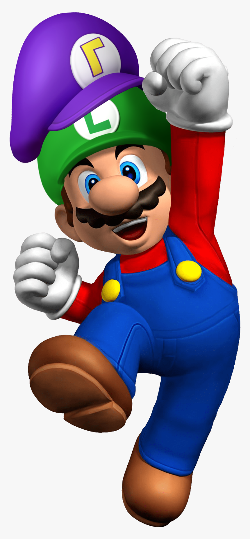 Waluigi’s Hat On Luigi’s Hat On Mario - Imagenes Png Mario Bros, Transparent Png