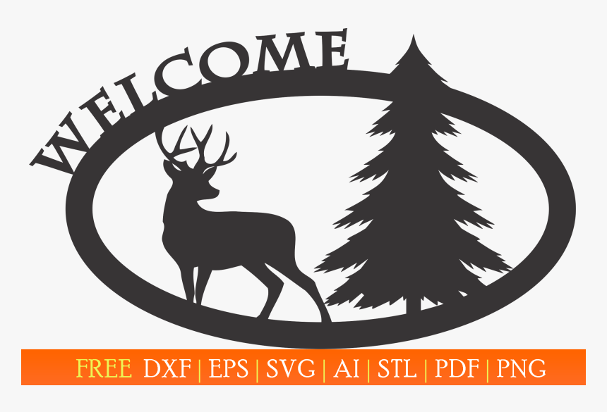 Welcome Sign With A - Welcome Svg With Deer, HD Png Download