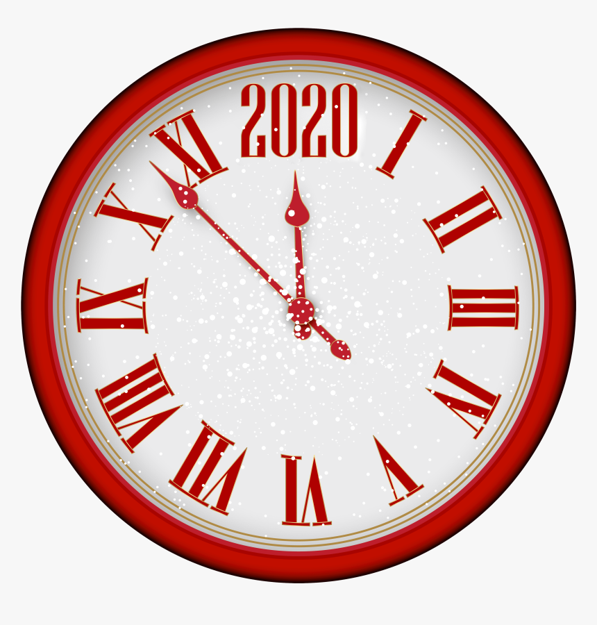 2020 New Year Red Clock Png Clip Art - New Year 2020 Clock, Transparent Png