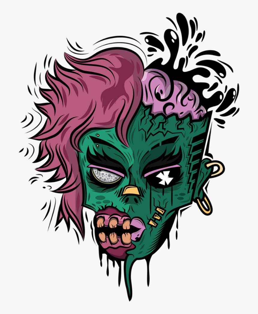 #zombie #girl #freetoedit #귀여운 #picsart #cute #kawaii - Graffiti Zombie, HD Png Download