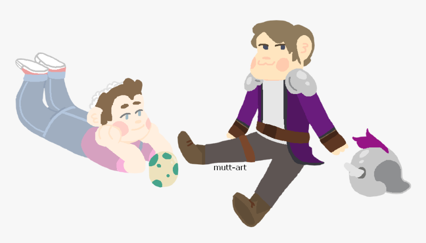 Doodled Me And @lesbian-herobrine From Lgbt Crafting - Cartoon, HD Png Download