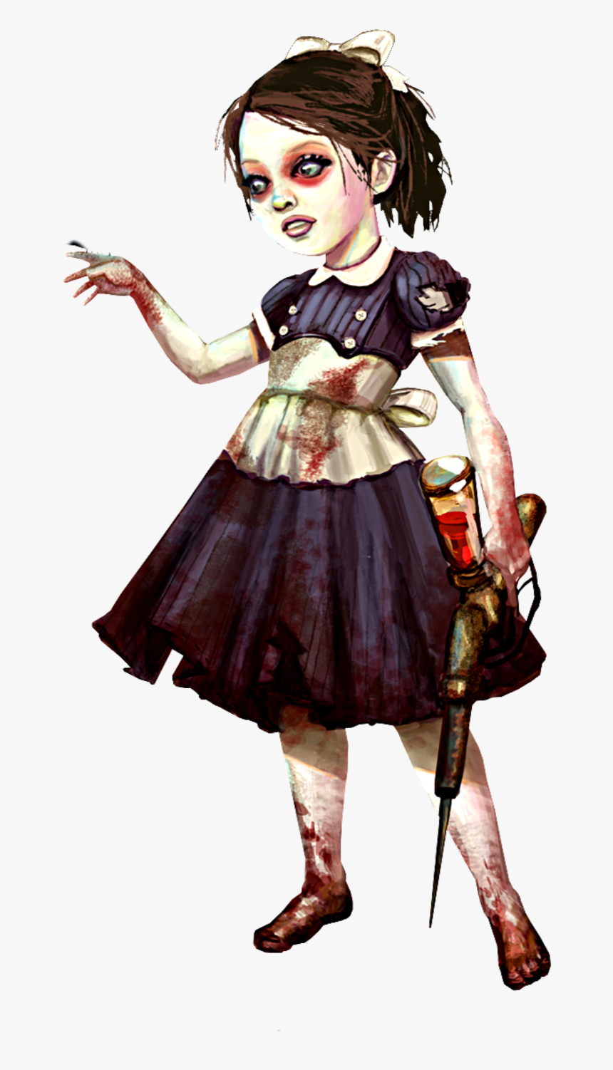 #zombie #girl #halloween #freetoedit - Bioshock Little Sister Concept Art, HD Png Download