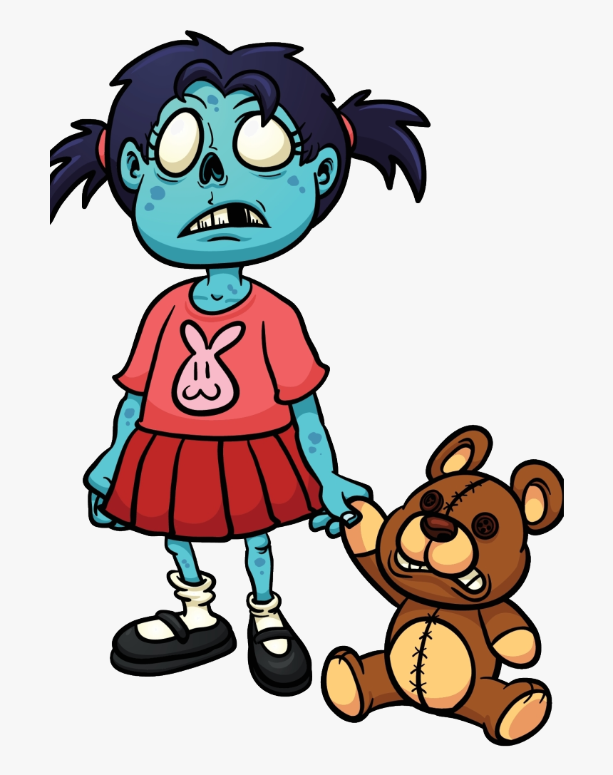 Zombie Girl And Teddy, HD Png Download