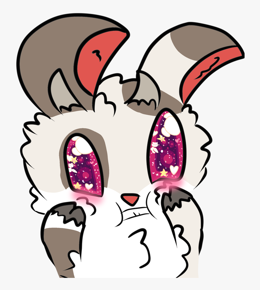 Supah Kawaii Eyeballs Blush Bunbun Bunny Goat Thin - Drawing, HD Png Download