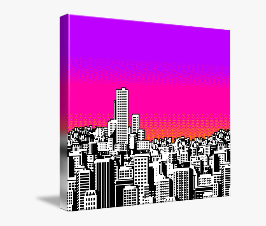 Cityscape Collage 02a By Max Capacity - 90s Pixel Art Background, HD Png Download