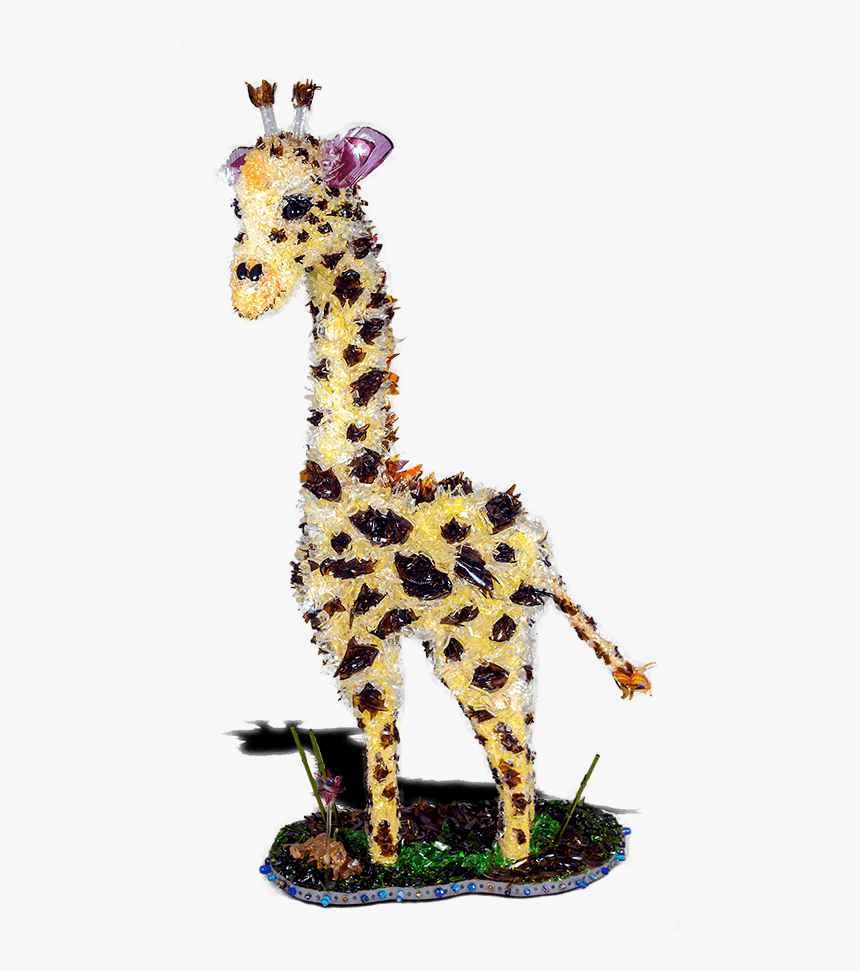 Lula Giraffe Broken Glass Sculpture - Giraffe, HD Png Download