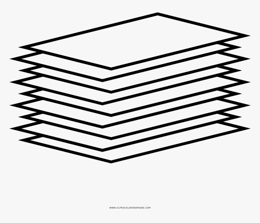 Paper Stack Coloring Page - Png Stack Of Paper, Transparent Png