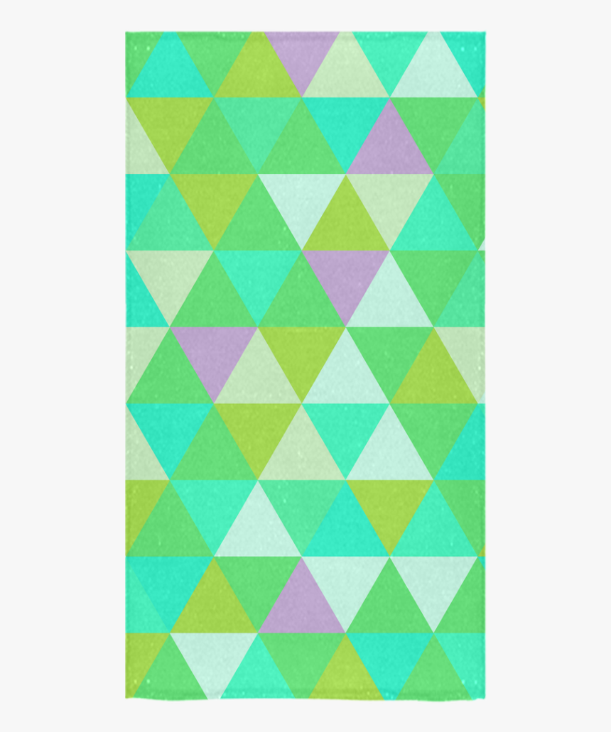 Green Geometric Triangle Pattern Bath Towel 30 X56 - Triangle, HD Png Download
