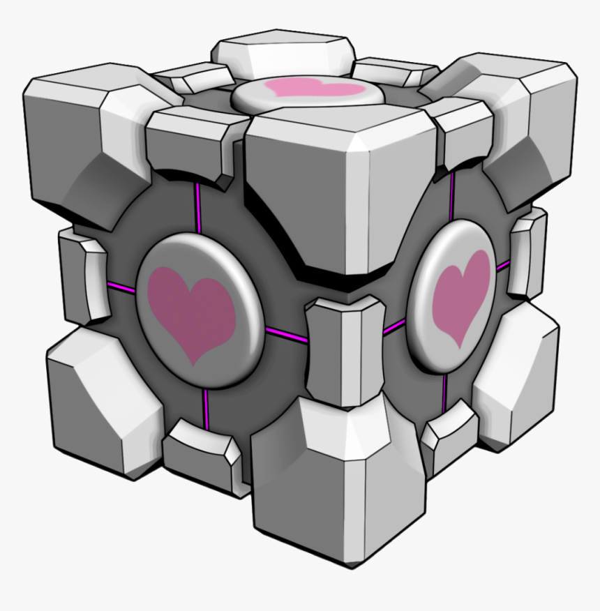 #portal #cube #company #glados #aperturescience #halflife - Portal Companion Cube Transparent, HD Png Download