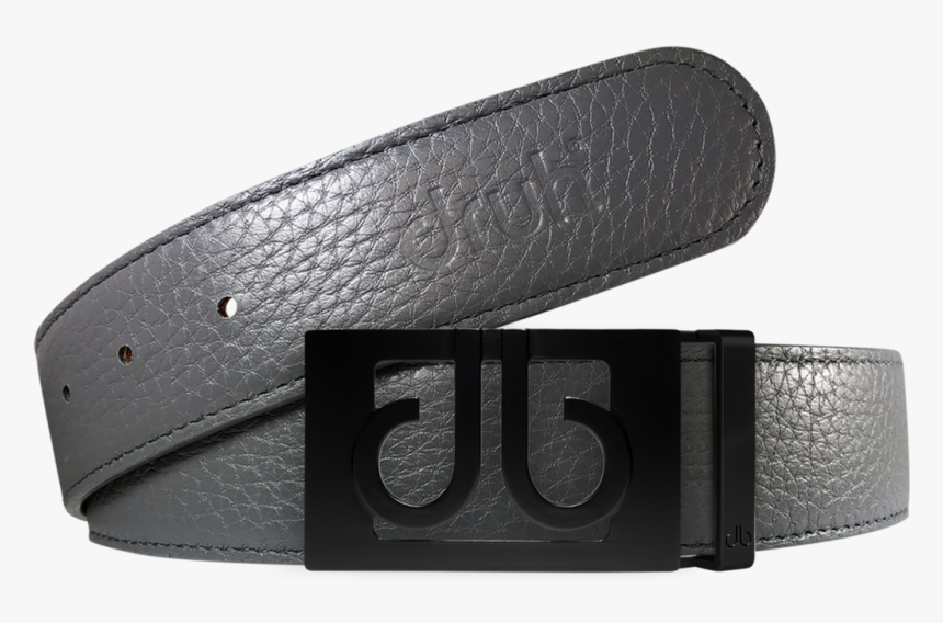 Gray Full Grain Texture Leather Belt With Matte Classic, HD Png Download