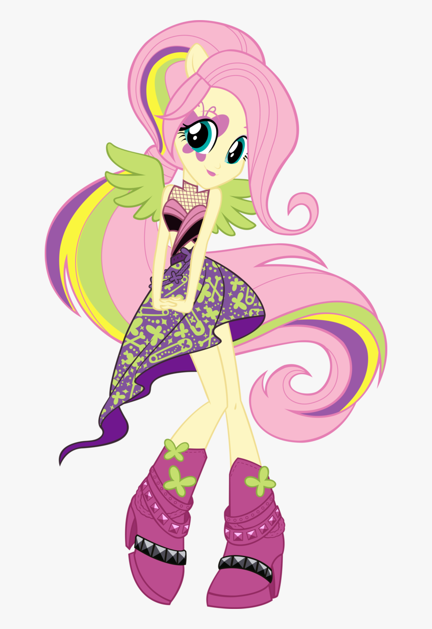 Rainbow Rocks Fluttershy Vector By Icantunloveyou D7aumwu - My Little Pony Equestria Girl Fluttershy, HD Png Download