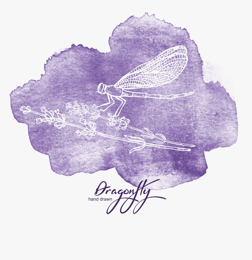 Svg Stock Creative Watercolor Painting Purple Dragonfly - Watercolor Painting, HD Png Download