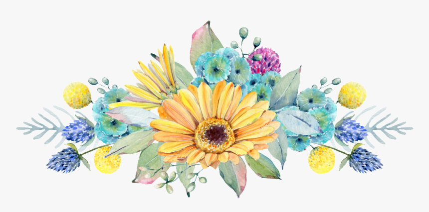 Hand Painted Golden Chrysanthemum Png Transparent - Watercolor Painting, Png Download