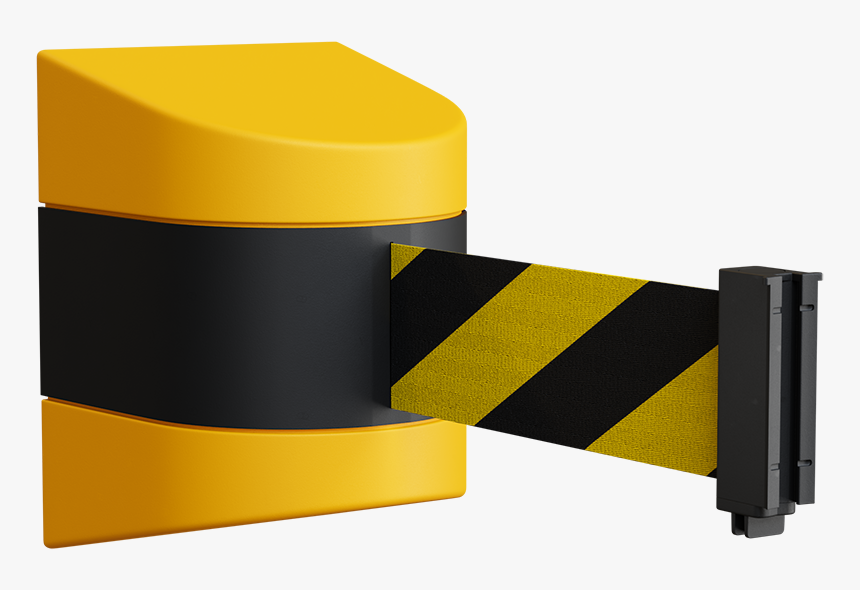 Fixed Wall Mount Retractable Belt Barrier With Yellow - Cylinder, HD Png Download