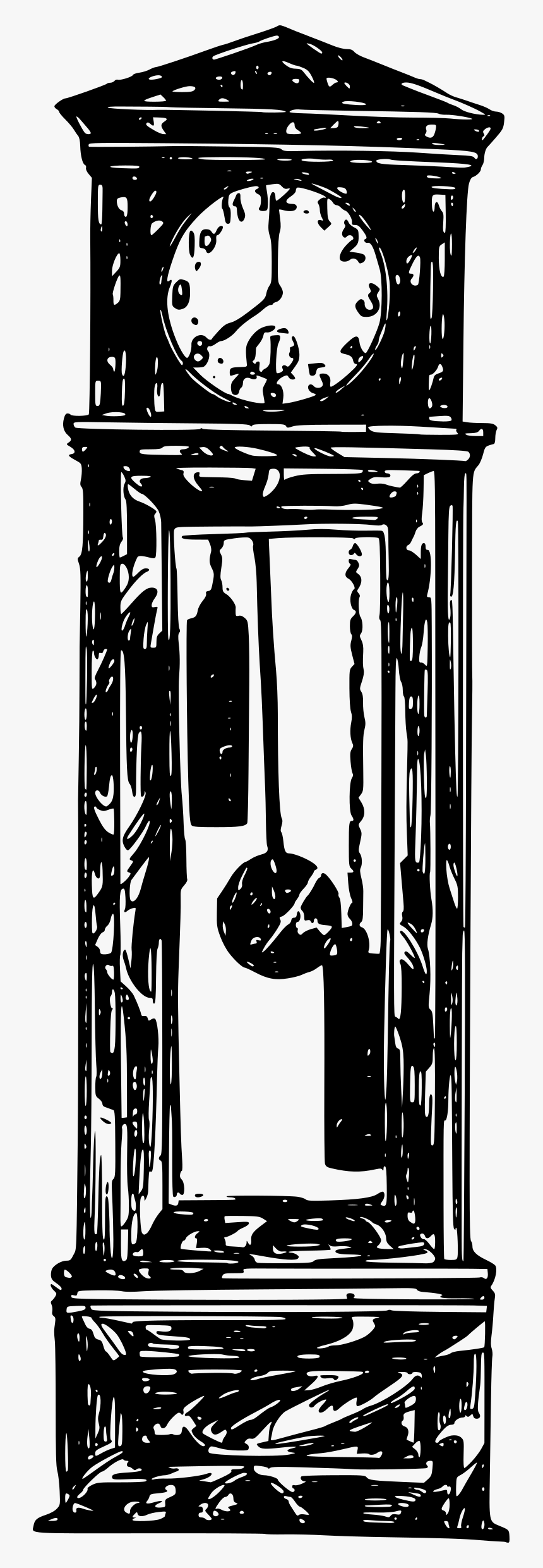 Clipart - Black Grandfather Clock Clipart, HD Png Download