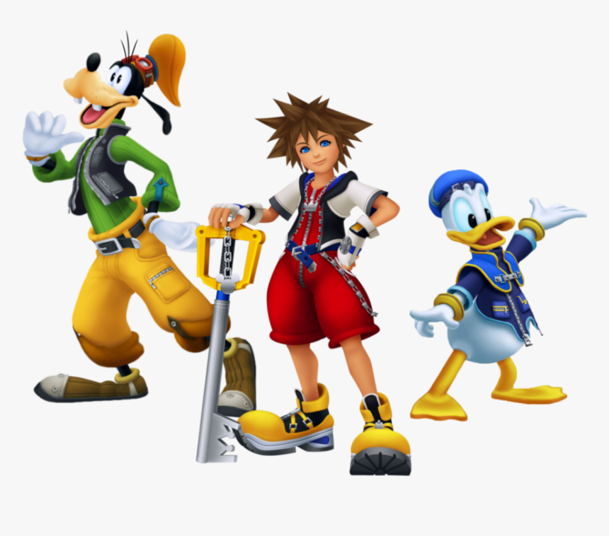 Sora Donald Goofy Kingdom Hearts - Kingdom Hearts 1 Sora Donald And Goofy, HD Png Download
