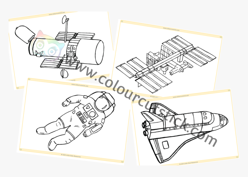 Space Items Colouring Ccs Cover - Sketch, HD Png Download