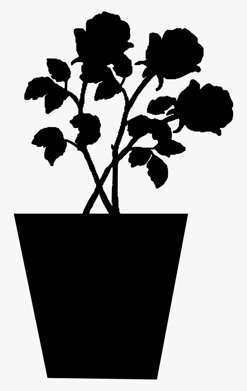 Roses In Vase Transparent Black Clipart, HD Png Download