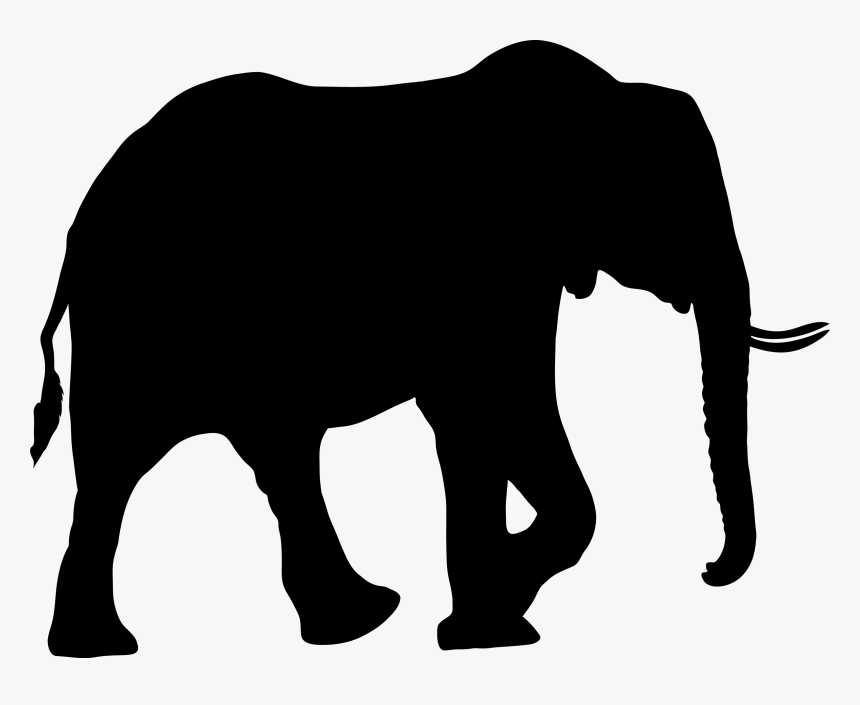 African Elephant Silhouette Bear Clip Art - Elephant Silhouette African Animals, HD Png Download
