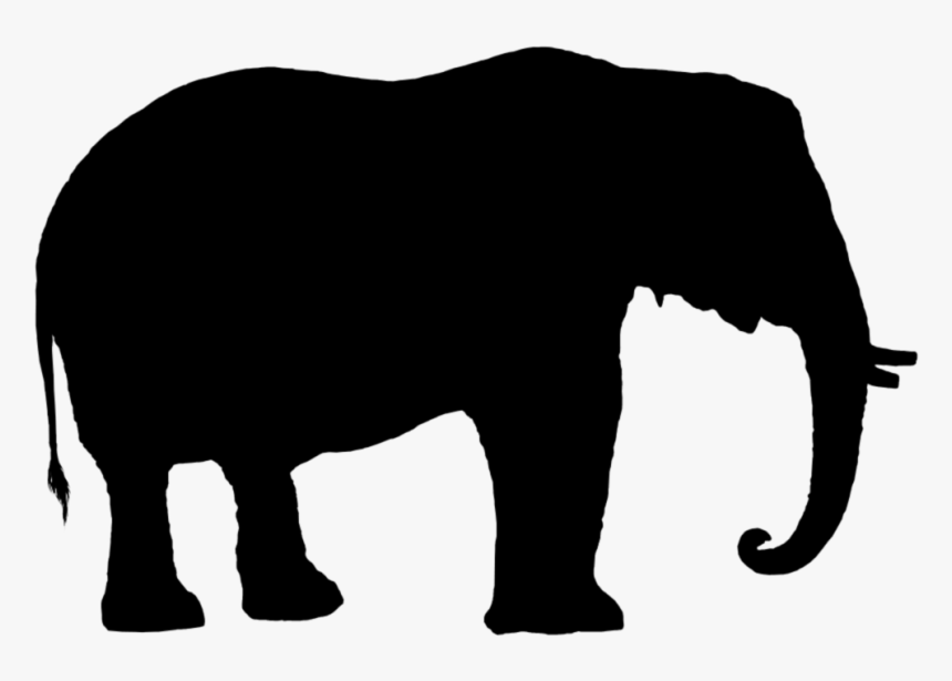 Silhouette Elephant Clipart Black And White, HD Png Download