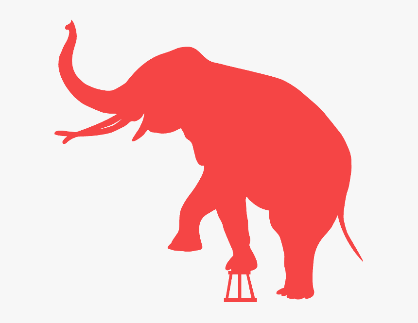 Transparent Elephant Silhouette Clipart - Red Elephant Silhouette, HD Png Download