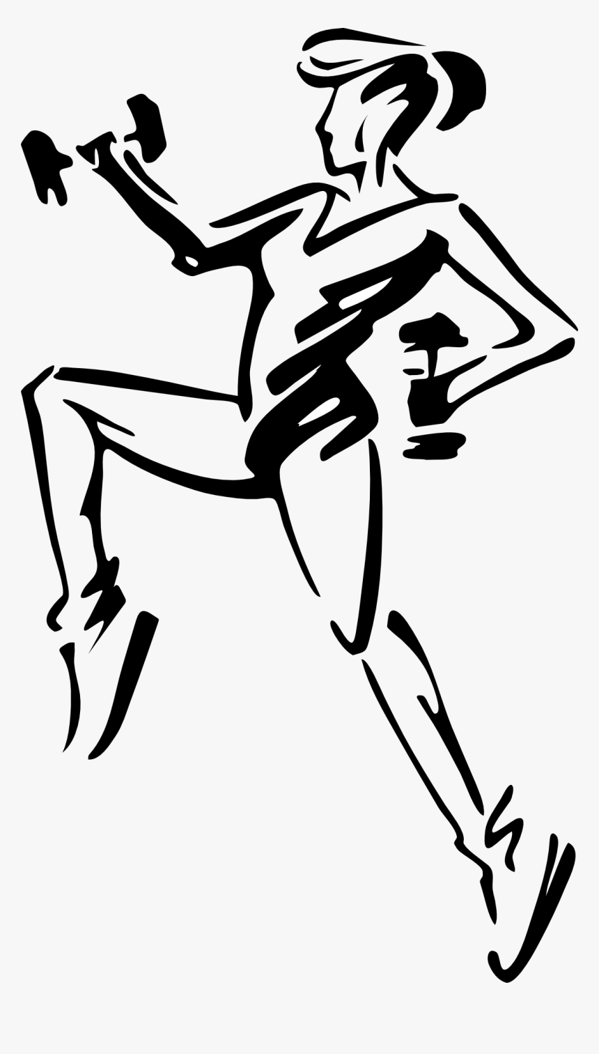 Athlete Silhouette With Dumbbells Aerobic Clipart, HD Png Download