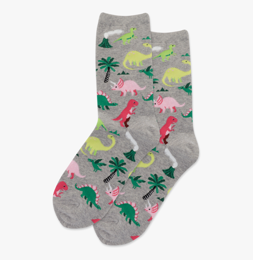 Women S Dinosaurs Crew Socks 
 Class Slick Lazy Image - Sock, HD Png Download