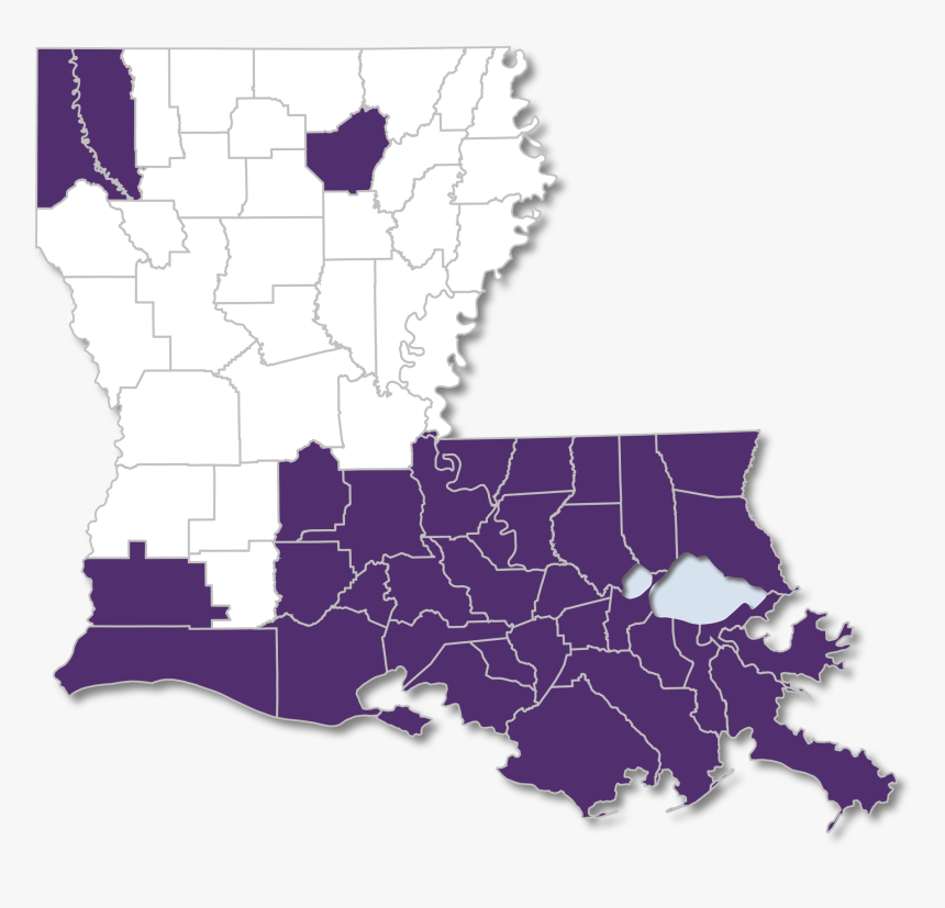 Peoples Health Secure Health 2020 Plan Parish Map - Louisiana Purple And Gold, HD Png Download