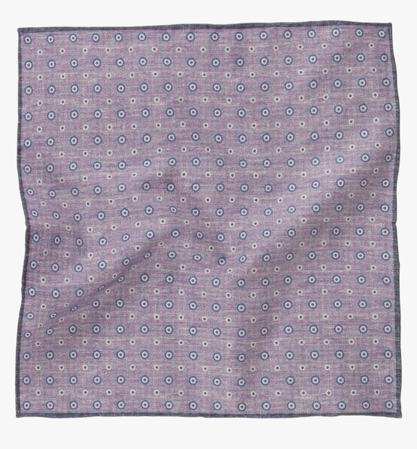 Purple Circle Print Cotton Blend Pocket Square 
 Title - Scarf, HD Png Download