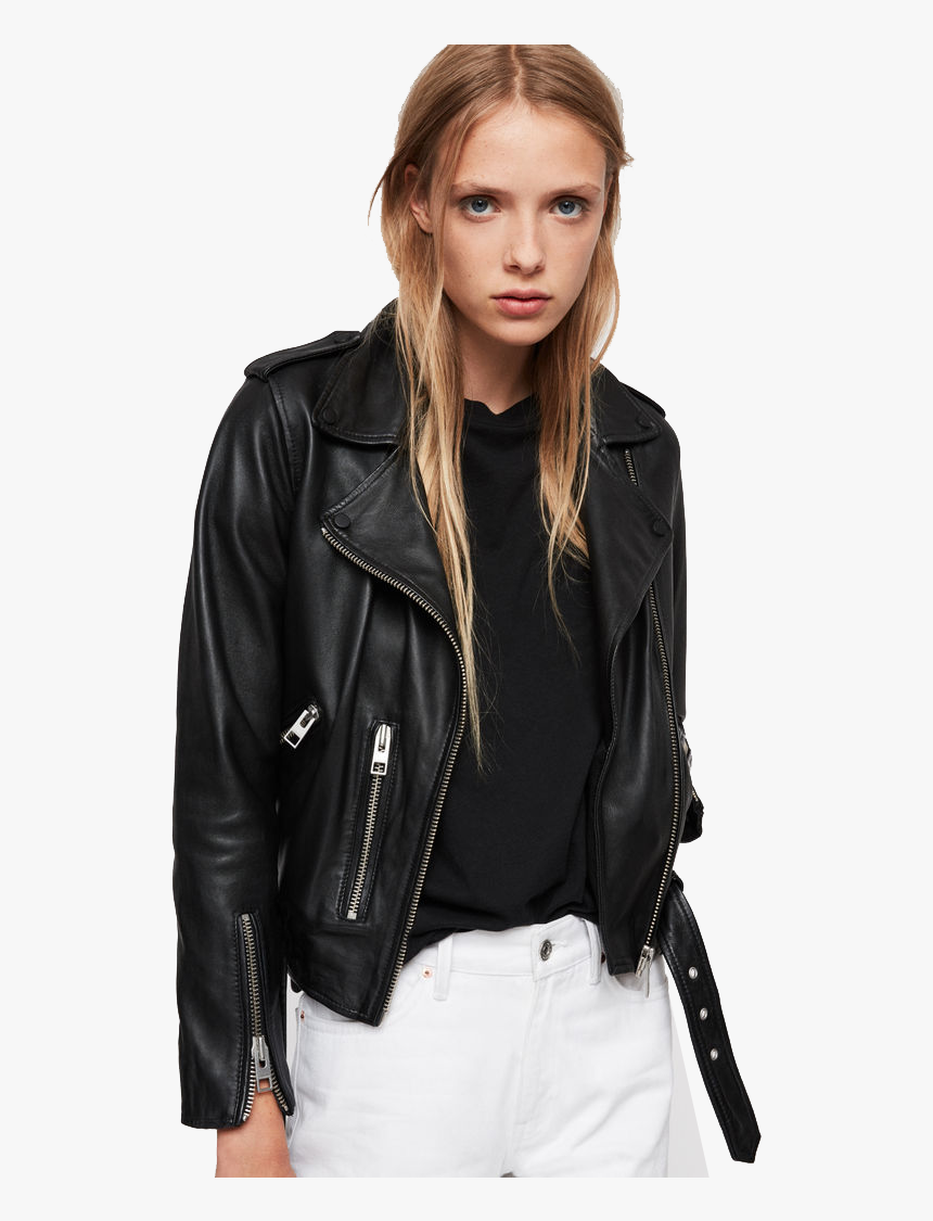 Leather Jacket Png Free Images - Allsaints Balfern, Transparent Png