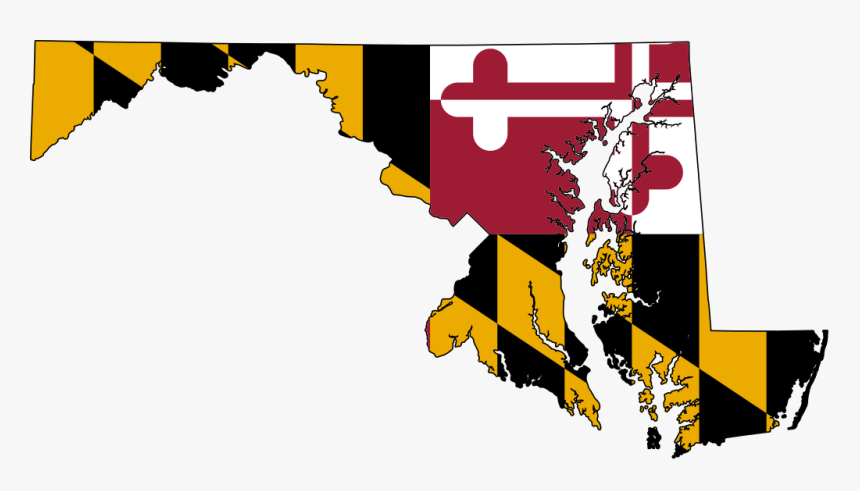 Maryland Flag Map, HD Png Download