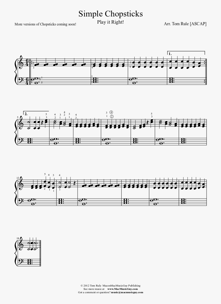 Minuet In C William Duncombe, HD Png Download