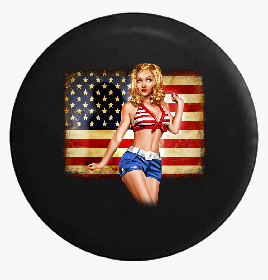 American Flag Pinup Girl Bikini Model - Louis Xvi (1754–1793), King Of France, HD Png Download