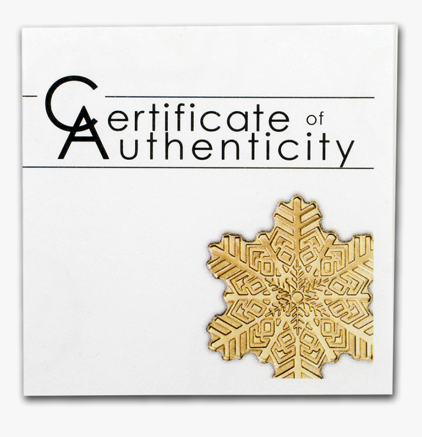 Cook Islands 1/2 Gram Gold $5 Golden Snowflake - Coa Coin Invest Trust, HD Png Download