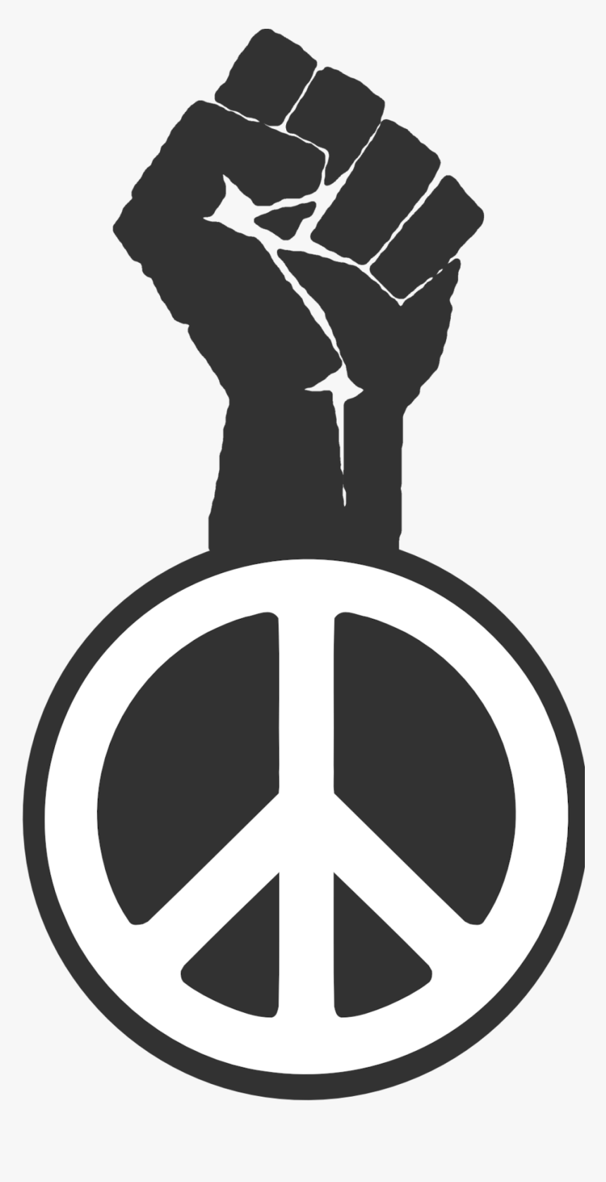 Black Power Collection Clip - Peace Sign With Fist, HD Png Download