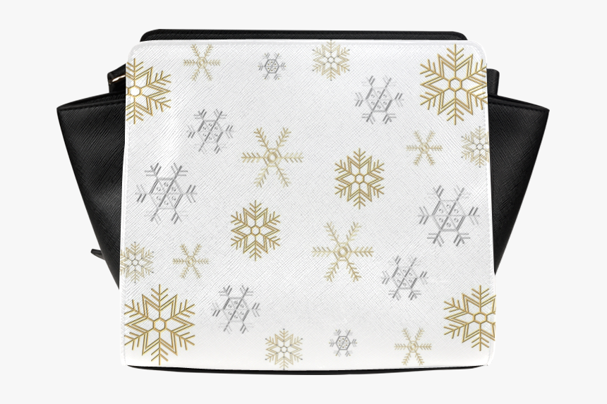 Silver And Gold Snowflakes On A White Background 2 - Handbag, HD Png Download