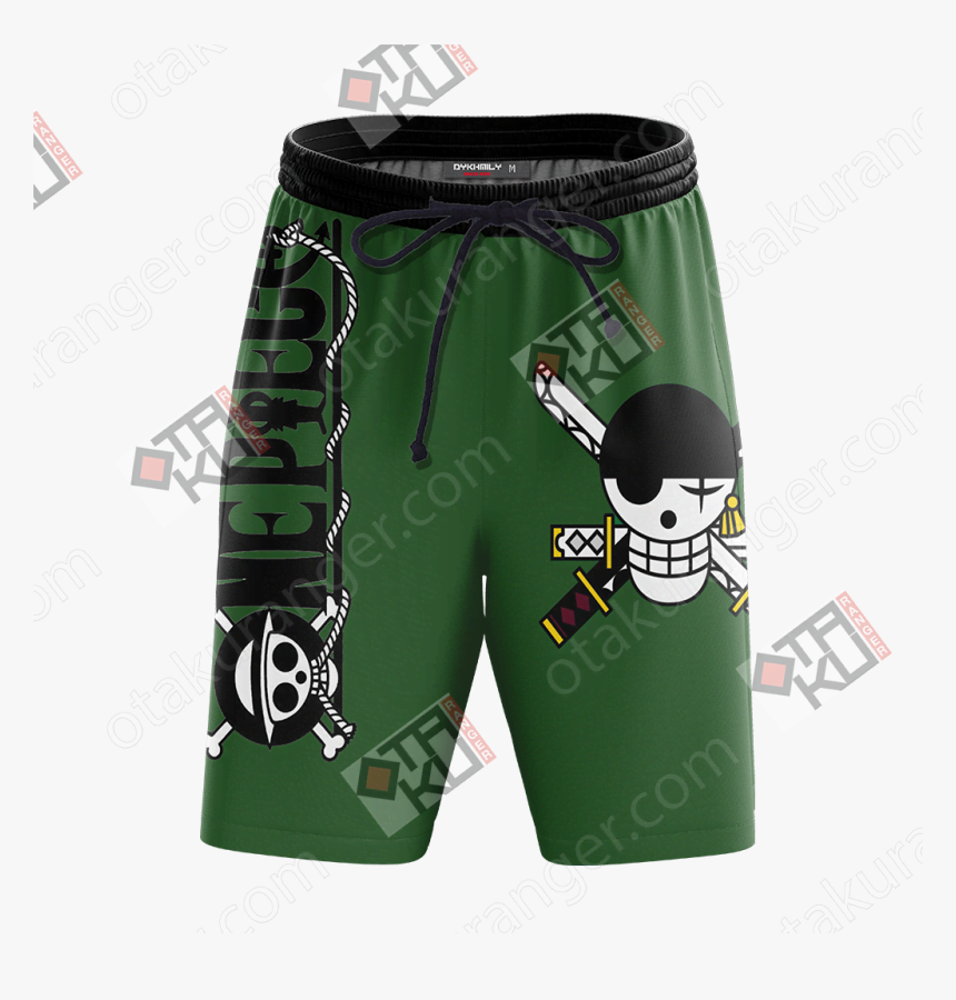 One Piece Roronoa Zoro Minimalist Beach Shorts - T-shirt, HD Png Download