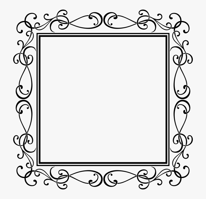 Picture Frame,line Art,flower - Picture Frame, HD Png Download
