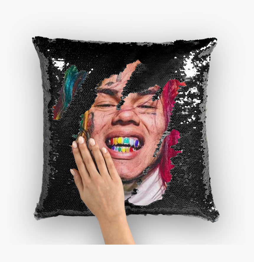 6ix9ine Sequin Pillow , Png Download - Nicolas Cage Sequin Throw Pillow, Transparent Png