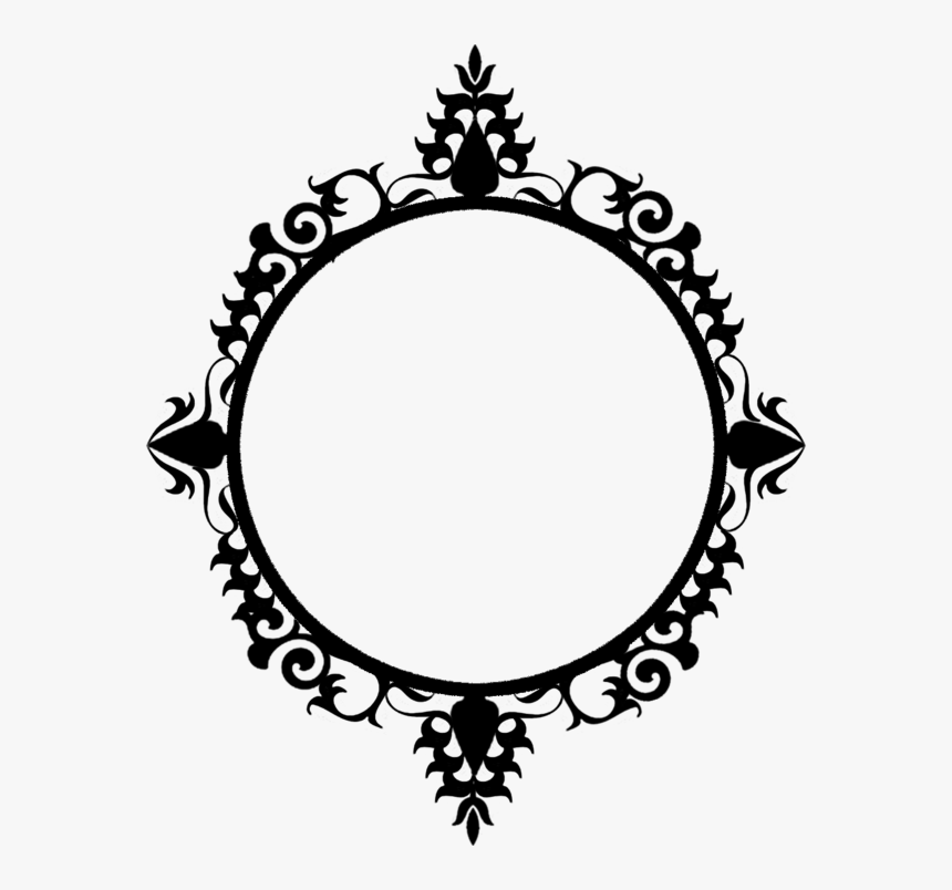 Circle Frame - Mirror Frame Black And White, HD Png Download