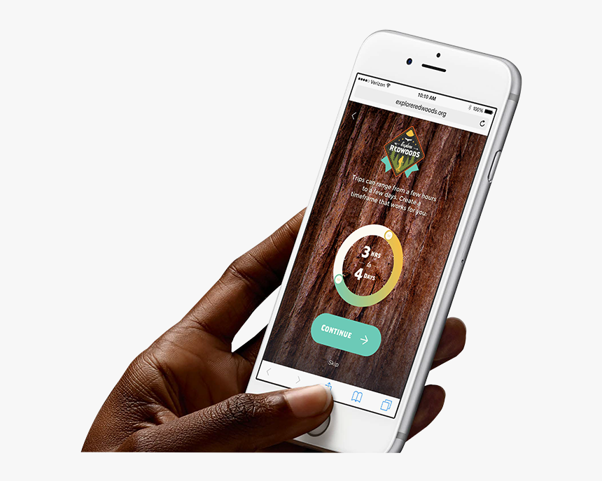 Explore Redwoods Trip Planning Tool - Phone In Black Hand Png, Transparent Png