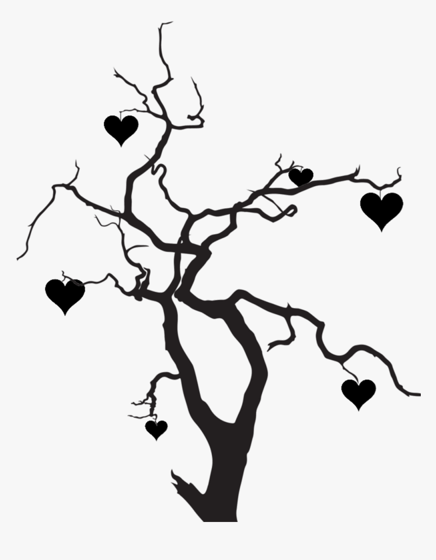 Raven On Tree Silhouette , Png Download - Spooky Tree Transparent, Png Download