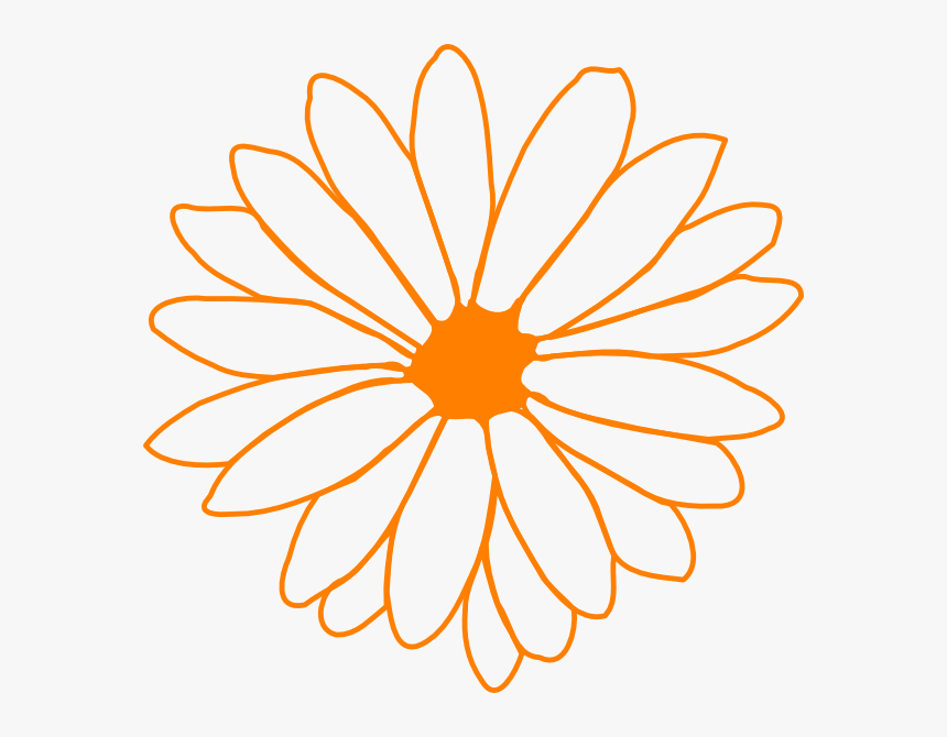 Orange Flower Svg Clip Arts - Flower Clipart Black And White Png, Transparent Png